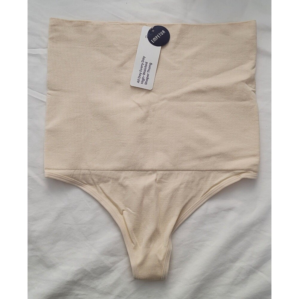 Empetua by Shapermint Womens Sz M Everyday High Waisted Shaper Thong Nude 98099